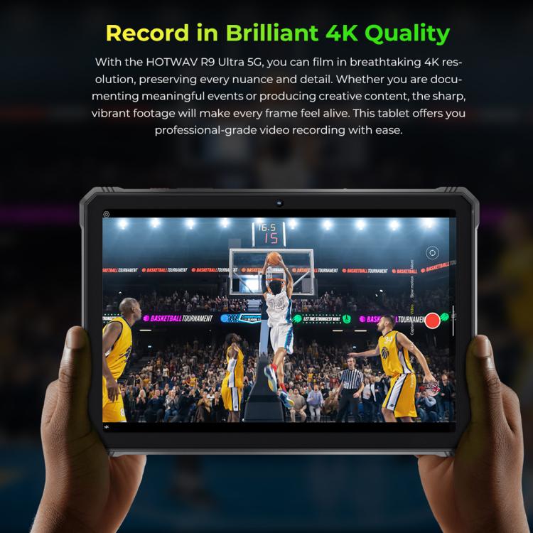 جهاز لوحي متين HOTWAV Tab R9 Ultra بمعيار IP68/IP69K، 8 جيجابايت + 512 جيجابايت، شاشة 11 بوصة، أندرويد 15، Unisoc T8200 ثماني النواة، شبكة 5G، النسخة العالمية مع Google Play، قابس الاتحاد الأوروبي، Tab R9 Ultra