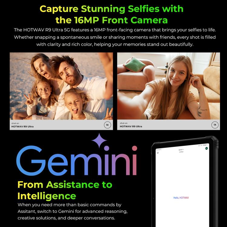 جهاز لوحي متين HOTWAV Tab R9 Ultra بمعيار IP68/IP69K، 8 جيجابايت + 512 جيجابايت، شاشة 11 بوصة، أندرويد 15، Unisoc T8200 ثماني النواة، شبكة 5G، النسخة العالمية مع Google Play، قابس الاتحاد الأوروبي، Tab R9 Ultra