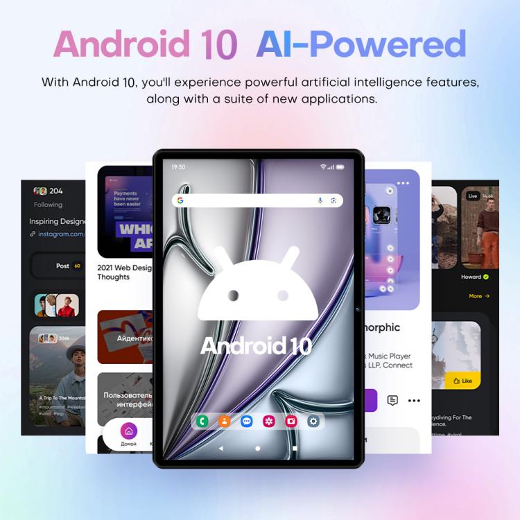 مجموعة جهاز لوحي Pad 8 Pro بشاشة 10.1 بوصة 4G LTE، 4GB+32GB، أندرويد 10 MT6755 ثماني النواة، مع لوحة مفاتيح / فأرة / حقيبة جلدية، قابس أستراليا، قابس أستراليا