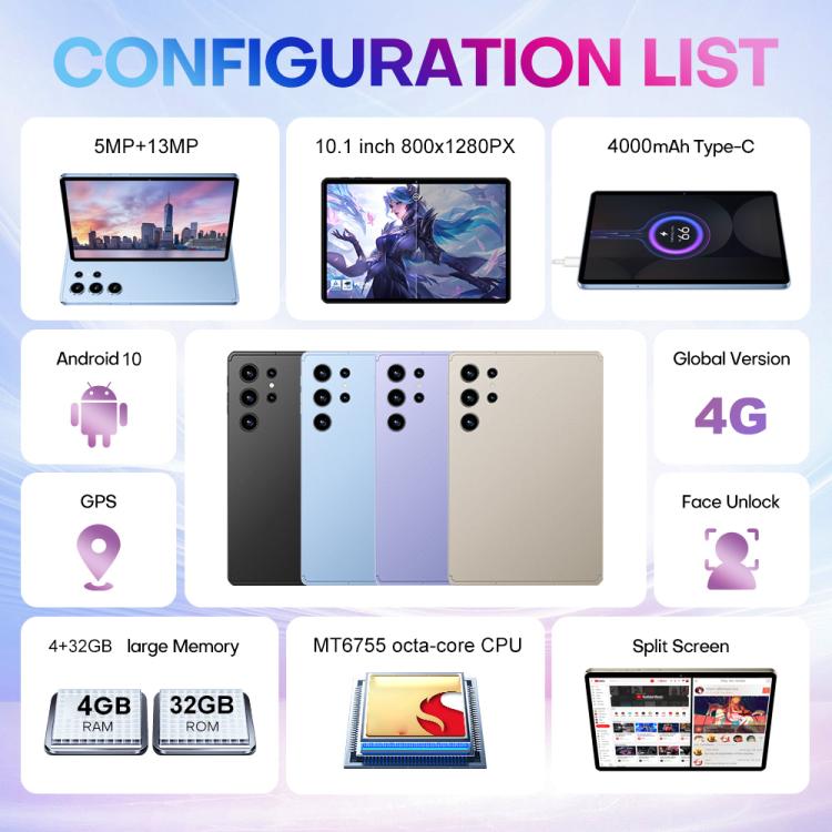 مجموعة جهاز لوحي Pad 9 Pro بشاشة 10.1 بوصة 4G LTE، 4GB+32GB، أندرويد 10 MT6755 ثماني النواة، مع لوحة مفاتيح / فأرة / حقيبة جلدية، قابس المملكة المتحدة، قابس المملكة المتحدة