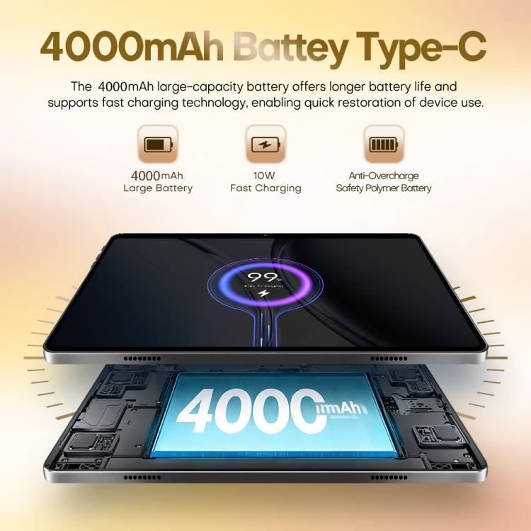 تابلت باد 8 ألترا 10.1 بوصة مع مكالمات هاتف 3G، 3GB+32GB، أندرويد 10 معالج MTK6755 ثماني النواة، قابس الاتحاد الأوروبي