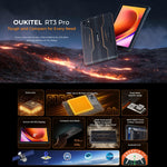 جهاز لوحي متين OUKITEL RT3 Pro 4G، مقاوم للماء والغبار IP68/IP69K، 4 جيجابايت + 128 جيجابايت، شاشة 8.0 بوصة، أندرويد 14، معالج MediaTek G81 ثماني النواة، يدعم شريحتي اتصال، قابس الاتحاد الأوروبي، RT3 Pro 4GB+128GB