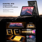 جهاز لوحي متين OUKITEL RT9 4G، مقاوم للماء والغبار IP68/IP69K، 6 جيجابايت + 256 جيجابايت، شاشة 11 بوصة، أندرويد 14، معالج Unisoc T606 ثماني النواة، يدعم شريحتي اتصال، قابس الاتحاد الأوروبي، RT9 6GB+256GB