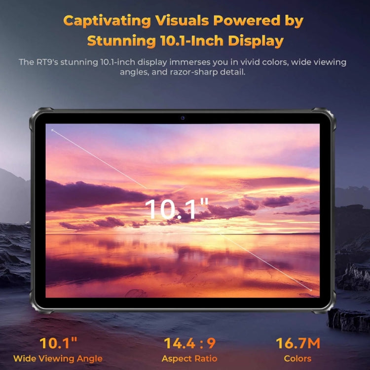 جهاز لوحي متين OUKITEL RT9 4G، مقاوم للماء والغبار IP68/IP69K، 6 جيجابايت + 256 جيجابايت، شاشة 11 بوصة، أندرويد 14، معالج Unisoc T606 ثماني النواة، يدعم شريحتي اتصال، قابس الاتحاد الأوروبي، RT9 6GB+256GB