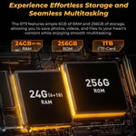 جهاز لوحي متين OUKITEL RT9 4G، مقاوم للماء والغبار IP68/IP69K، 6 جيجابايت + 256 جيجابايت، شاشة 11 بوصة، أندرويد 14، معالج Unisoc T606 ثماني النواة، يدعم شريحتي اتصال، قابس الاتحاد الأوروبي، RT9 6GB+256GB