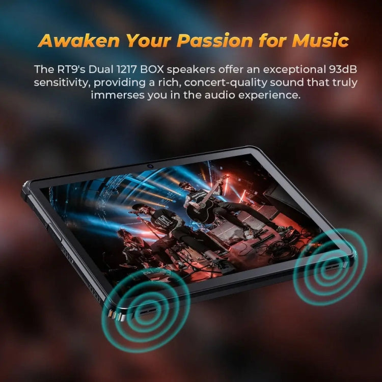 جهاز لوحي متين OUKITEL RT9 4G، مقاوم للماء والغبار IP68/IP69K، 6 جيجابايت + 256 جيجابايت، شاشة 11 بوصة، أندرويد 14، معالج Unisoc T606 ثماني النواة، يدعم شريحتي اتصال، قابس الاتحاد الأوروبي، RT9 6GB+256GB