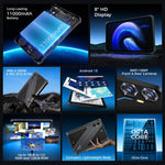 جهاز لوحي متين OUKITEL RT3 Plus بشبكة 4G، مقاوم للماء والغبار بمعايير IP68/IP69K، 4 جيجابايت + 128 جيجابايت، شاشة 8.0 بوصة، أندرويد 15، معالج MediaTek G81 ثماني النواة، يدعم شريحتي اتصال، قابس الاتحاد الأوروبي، RT3 Plus 4GB+128GB