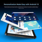 جهاز لوحي متين OUKITEL RT3 Plus بشبكة 4G، مقاوم للماء والغبار بمعايير IP68/IP69K، 4 جيجابايت + 128 جيجابايت، شاشة 8.0 بوصة، أندرويد 15، معالج MediaTek G81 ثماني النواة، يدعم شريحتي اتصال، قابس الاتحاد الأوروبي، RT3 Plus 4GB+128GB