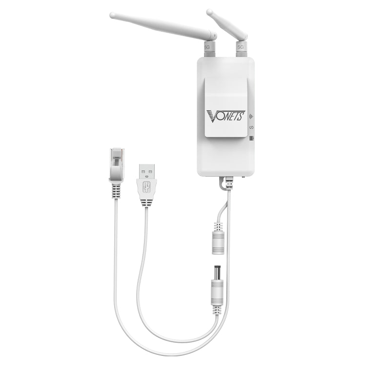 جسر لاسلكي صغير VONETS VAP11S-5G مع مكرر واي فاي بسرعة 900 ميجابت في الثانية، مزود بهوائيتين ومروحة