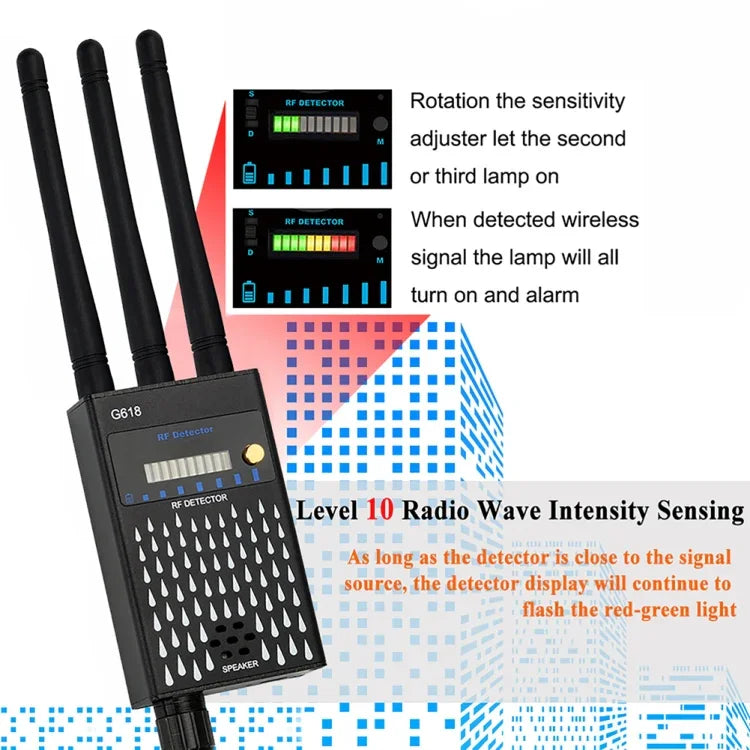 كاشف إشارة GPS لاسلكي G618 وكاشف كاميرا WiFi