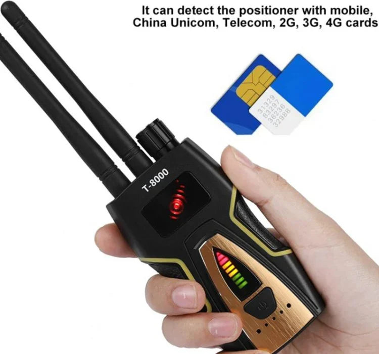 كاشف إشارة RF T-8000، كاشف صوت GSM، كاشف مسح GPS، T-8000 فضي