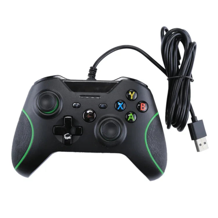 يد تحكم ألعاب سلكية USB لجهاز XBOX ONE / الكمبيوتر / اللابتوب، طول الكابل: حوالي 2.1 متر، HSY-008 (أسود)