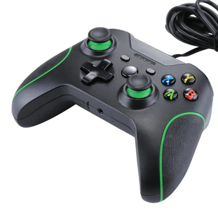 يد تحكم ألعاب سلكية USB لجهاز XBOX ONE / الكمبيوتر / اللابتوب، طول الكابل: حوالي 2.1 متر، HSY-008 (أسود)