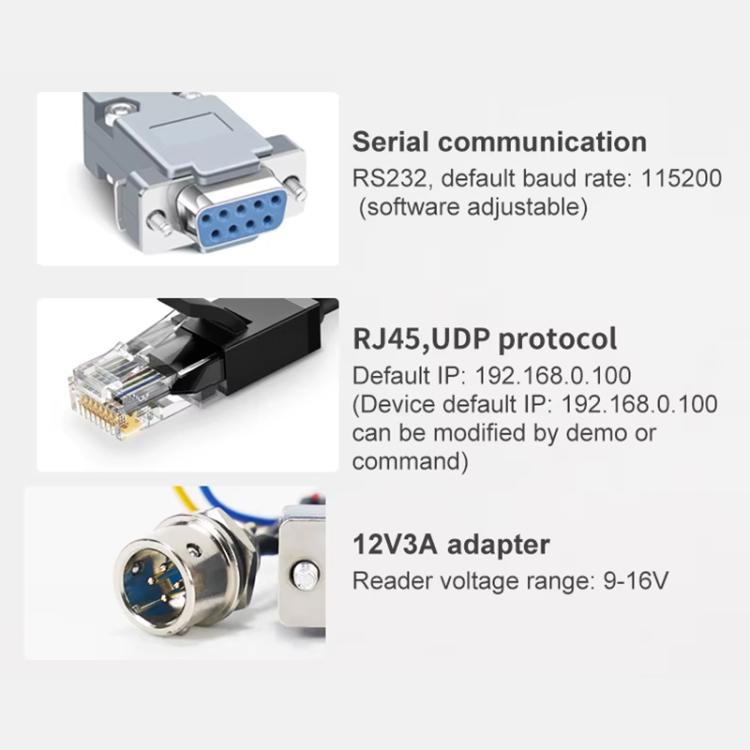 قارئ مدمج بتقنية RFID UHF لمسافة طويلة مع هوائي 9dBi وشريحة E710، الطراز: وحدة تسخين مدمجة بدرجة حرارة ثابتة، وحدة تسخين مدمجة بدرجة حرارة ثابتة