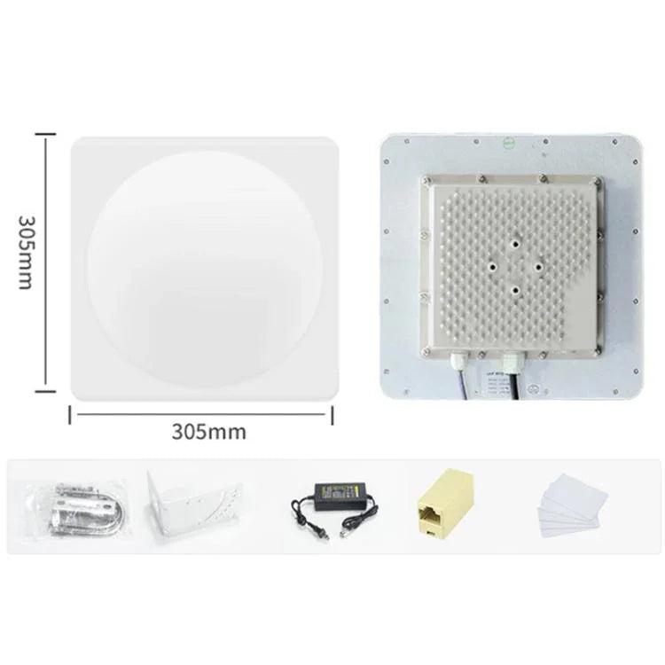 قارئ مدمج بتقنية RFID UHF لمسافة طويلة مع هوائي 9dBi وشريحة E710، الطراز: إضافة شبكة 4G، إضافة شبكة 4G