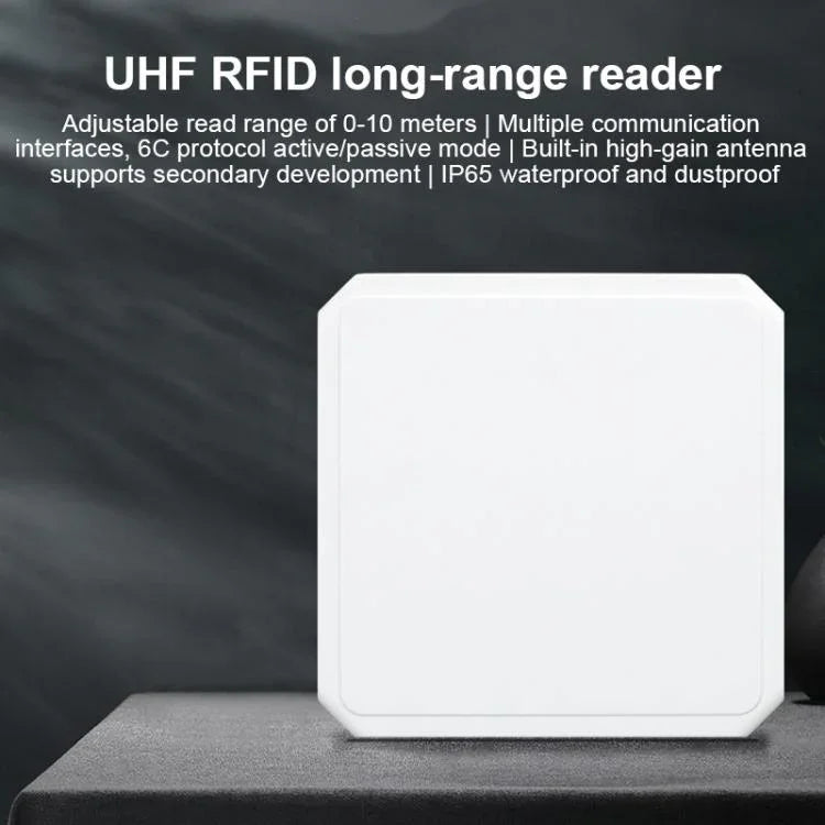 قارئ مدمج بتقنية RFID UHF لمسافة طويلة مع هوائي 9dBi مدمج، الطراز: قياسي، قياسي