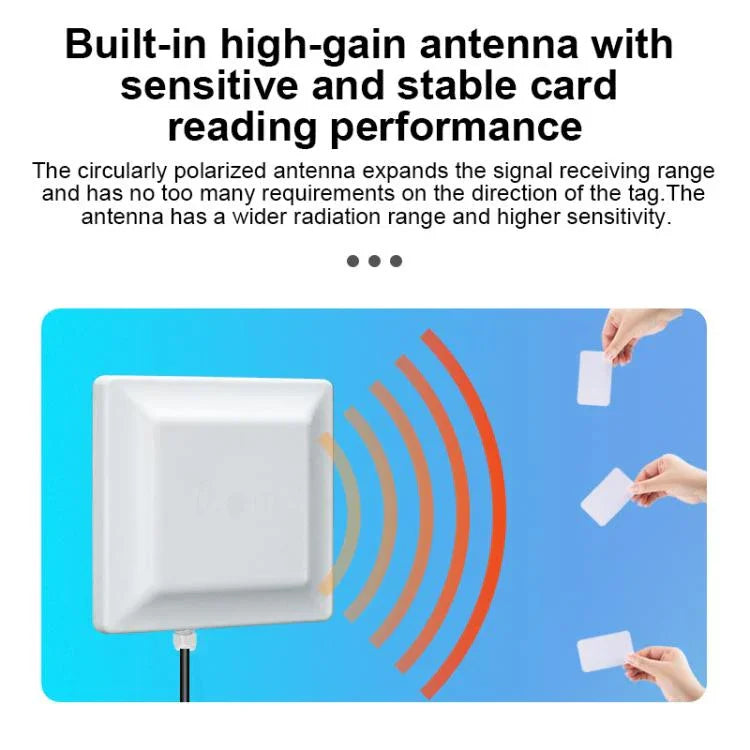 قارئ / كاتب RFID لتحديد العلامات الإلكترونية بتردد UHF مع هوائي 7dbi مدمج، النمط: منفذ RS232، منفذ RS232