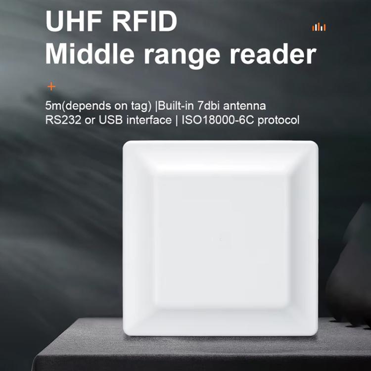 قارئ / كاتب RFID لتحديد العلامات الإلكترونية بتردد UHF مع هوائي 7dbi مدمج، النمط: منفذ USB افتراضي، منفذ USB افتراضي