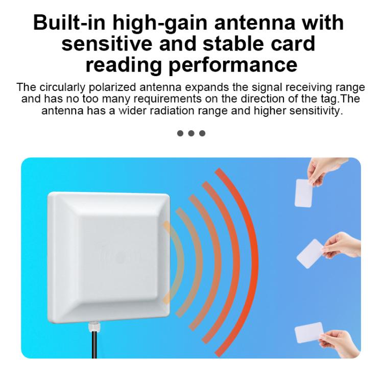 قارئ / كاتب RFID لتحديد العلامات الإلكترونية بتردد UHF مع هوائي 7dbi مدمج، النمط: منفذ USB افتراضي، منفذ USB افتراضي