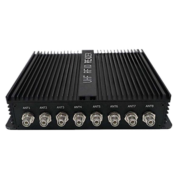 قارئ / كاتب RFID طويل المدى UHF من نوع مقسم بثمانية قنوات، منفذ إيثرنت / تسلسلي، إدارة المستودعات وتحديد العلامات الإلكترونية الصناعية، قارئ RFID