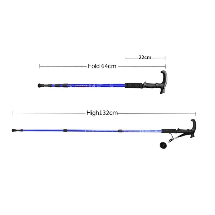 132cm Telescopic Outdoor Three-section Trekking Pole, Silver#132cm