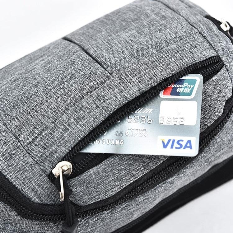 حقيبة صدر متعددة الوظائف مقاومة للماء مع جيوب بلون صافي، حقيبة خصر رياضية كاجوال