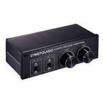 مفتاح LINEPAUDIO A977 2 دخل 2 خرج، مضخم صوت سلبي متوازن بالكامل، تحكم في مستوى الصوت لمصدر صوت مزدوج، A977