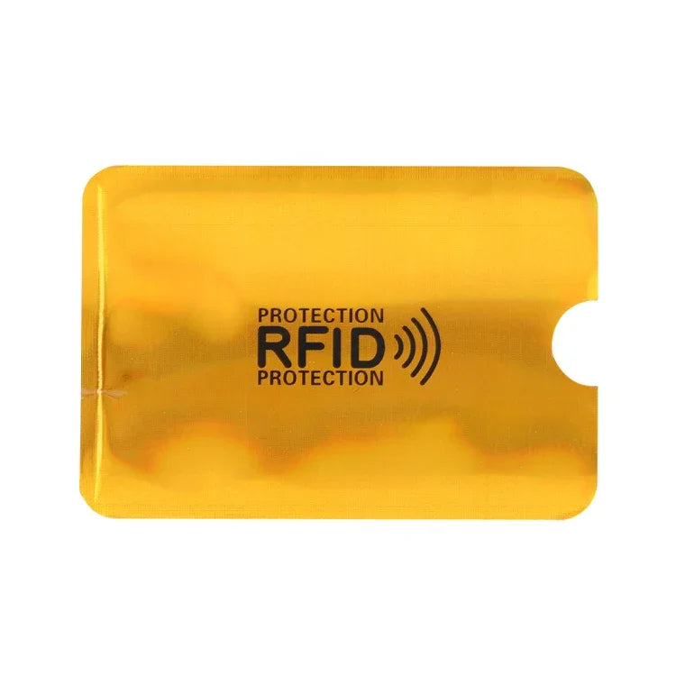 حافظة بطاقات ائتمان وبنك بحماية RFID من رقائق الألمنيوم 100 قطعة، الحجم: 9 × 6.3 سم