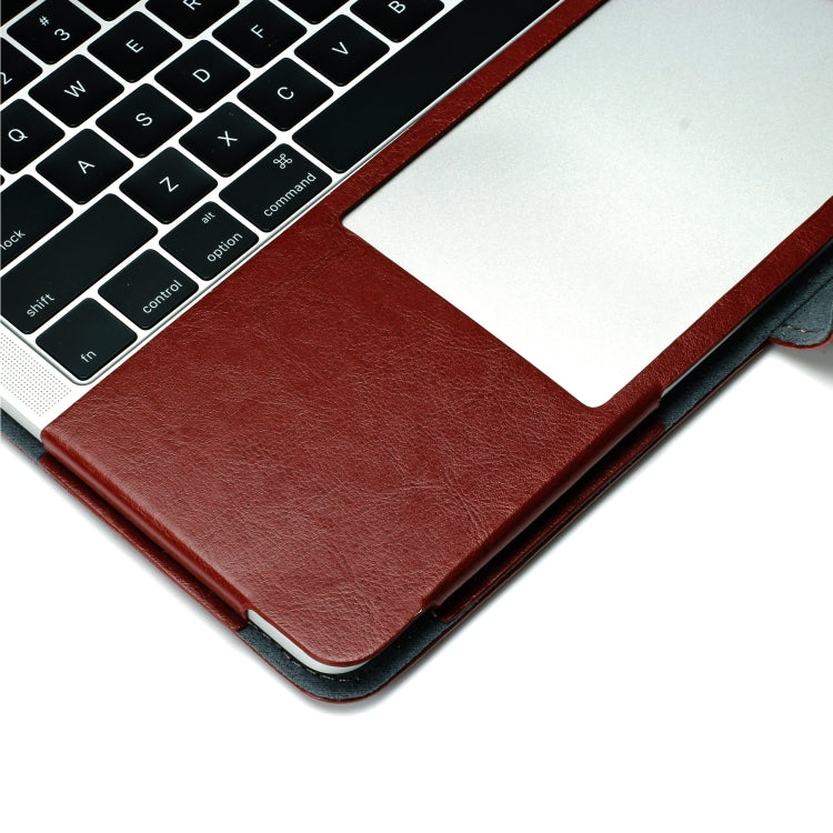 غطاء جلد PU بتصميم جلد الحصان المجنون مع فتح أفقي لجهاز MacBook Pro 13.3 بوصة A1989 (2018)
