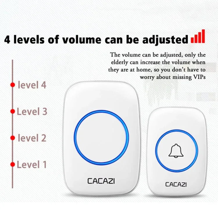 CACAZI A10DC 1 To 2 Battery Type Home Smart Waterproof Electronic Wireless Doorbell - Trustpick