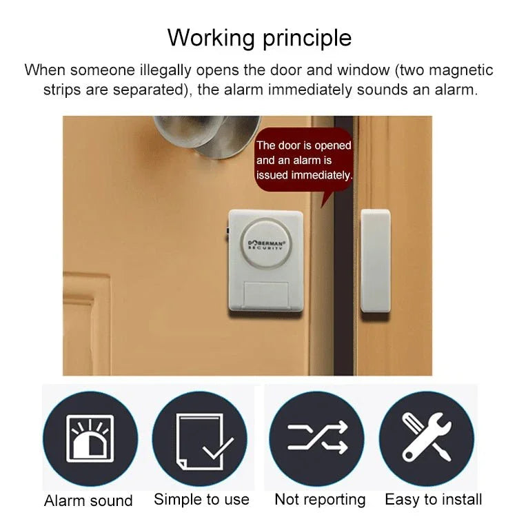 DOBERMAN SE - 0119 Household Anti - theft Wireless Remote Control Door Magnetic Sensor Alarm - Trustpick