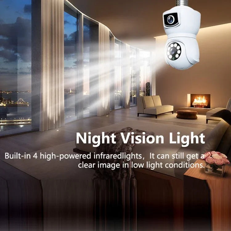 DP41 Bulb - type Dual - lens Motion Tracking Smart Camera Supports Voice Intercom - Trustpick