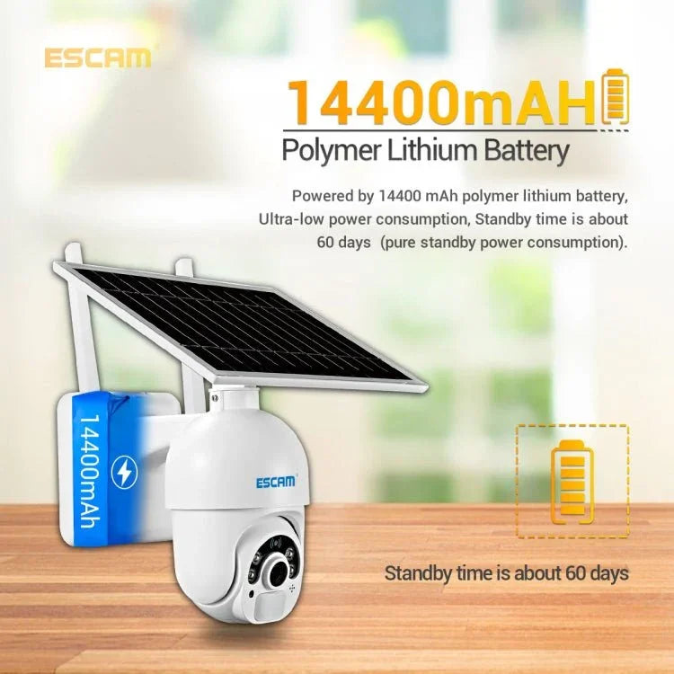 ESCAM QF450 HD 1080P 4G EU Version Solar Powered IP Camera with 32G Memory, Support Two - way Audio & PIR Motion Detection & Night Vision & TF Card - Trustpick