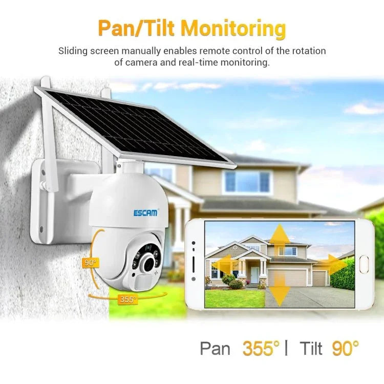 ESCAM QF450 HD 1080P 4G US Version Solar Powered IP Camera without Memory, Support Two - way Audio & PIR Motion Detection & Night Vision & TF Card - Trustpick
