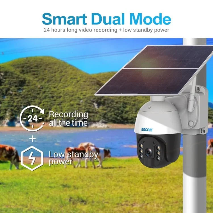 ESCAM QF624 1080P HD IP66 Waterproof WiFi Solar Panel PT IP Camera without Battery - Trustpick