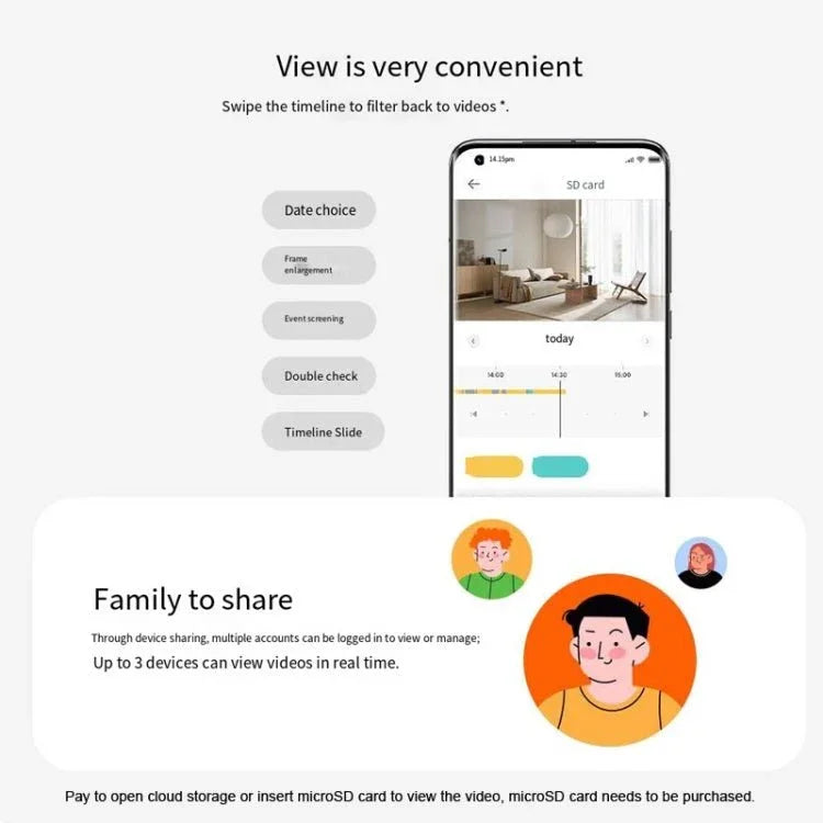 Original Xiaomi Mijia Smart Camera 3 PTZ Version 3K AI Detection Baby Monitor 5MP 360 Degree View Webcam Day & Night Work Infrared Night Vision, With US Plug Adapter - Trustpick