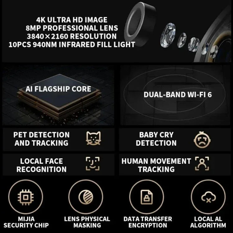 Original Xiaomi Smart Camera C700 4K 360 Viewing Angle Full - Color Night Vision AI Camera - Trustpick