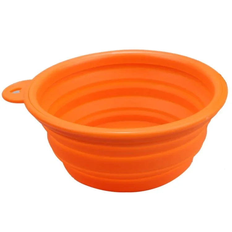 Portable Stretchable Silicon Food Feeder Dish Serving Bowl Water Container for Cat Dog Pet (Random Color Delivery) - Trustpick