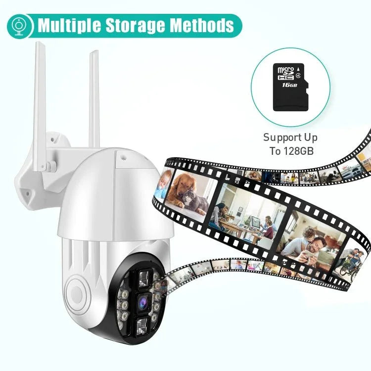 QX33 1080P Panoramic PTZ 360 Degree Rotating WIFI Camera, Support Day and Night Full Color & Two - way Voice Intercom & Motion Detection Alarm & Video Playback & 64GB TF Card, AU Plug - Trustpick
