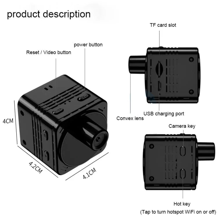 R89 Full HD 1080P WiFi Mini DV Recorder Camera, Support Monitor Detection & Night Vision & Loop Recording & TF Card - Trustpick