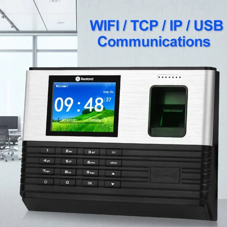Realand AL355 Fingerprint Time Attendance with 2.8 inch Color Screen & ID Card Function & WiFi - Trustpick