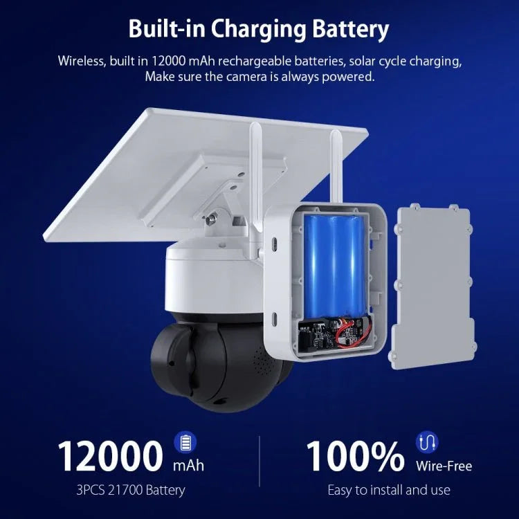 SHIWOJIA Waterproof WiFi Solar Dome IP Camera, Support Two - way Audio & PIR Motion Detection & Night Vision & TF Card - Trustpick
