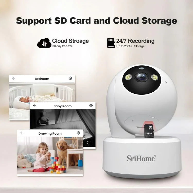 SriHome SH064 8MP HD Two - way Video Mini Camera Supports Night Vision - Trustpick