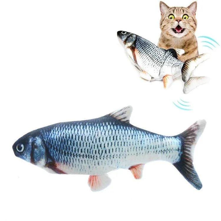 USB Charging Pet Simulation Fish Electric Cat Interactive Toy, Size：30cn - Trustpick