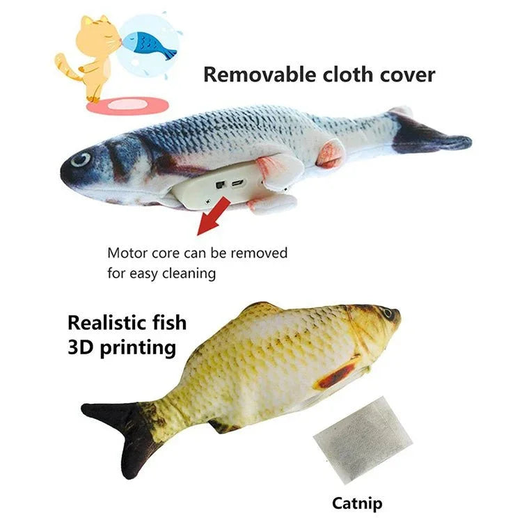 USB Charging Pet Simulation Fish Electric Cat Interactive Toy, Size：30cn - Trustpick