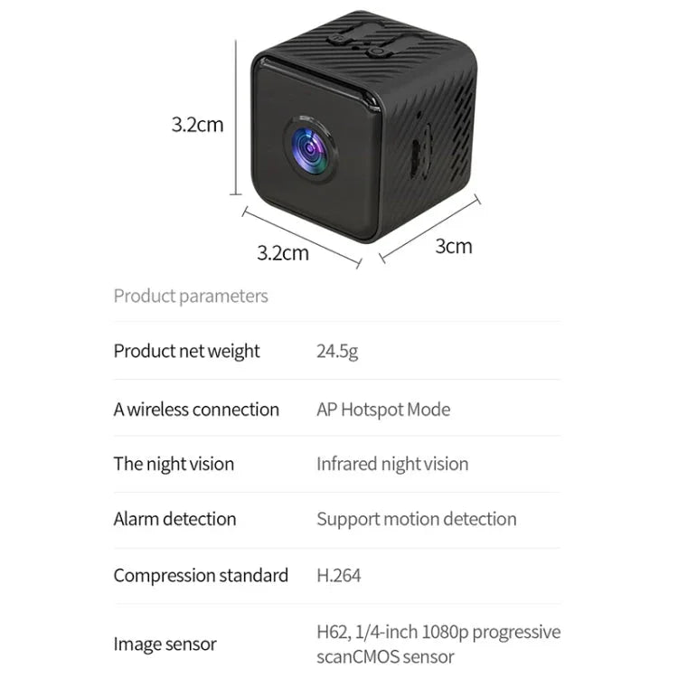 X2 Smart HD Mini WiFi Camera Support Night Vision & Motion Detection & TF Card - Trustpick